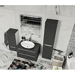Тумба с раковиной Mixline Виктория 80 547206 графит для ванной в интернет-магазине Sanbest