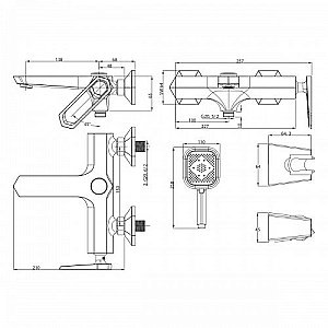 Смеситель для ванны Lemark Prizma LM3914C купить в интернет-магазине сантехники Sanbest