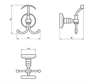 Крючок Migliore Mirella ML.MRL-M032.DO золото купить в интернет-магазине сантехники Sanbest