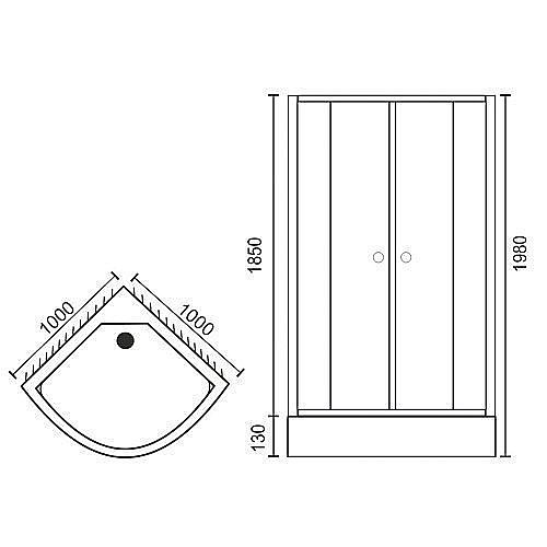 Душевой уголок Royal Bath RB100HK-T-CH 100х100 прозрачный купить в интернет-магазине Sanbest