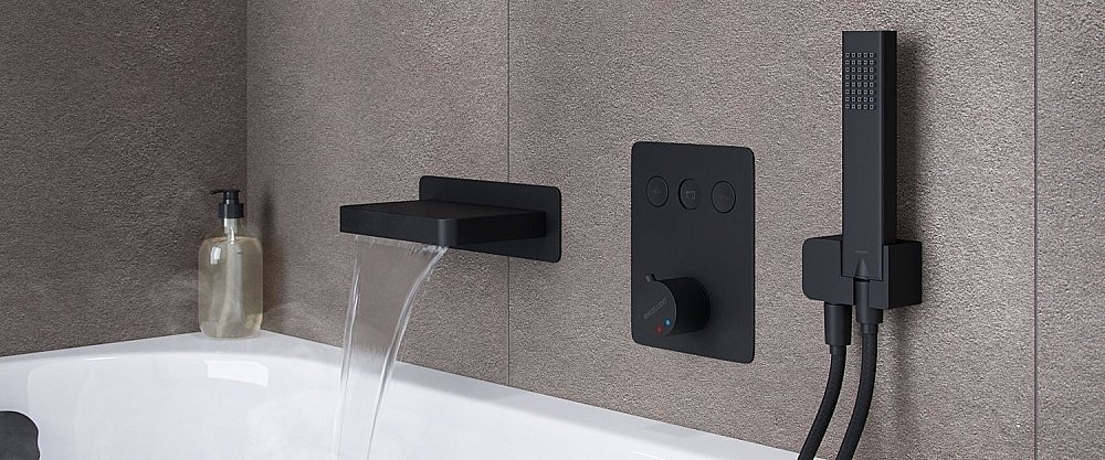 Душевая система Excellent Krotos 8046 черная матовая купить в интернет-магазине сантехники Sanbest