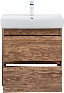 Тумба с раковиной Nova Lite 60 2 ящика дуб шоколадный для ванной в интернет-магазине Sanbest