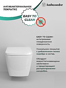 Унитаз подвесной Ambassador Kingston 143K19003RS безободковый, с крышкой микролифт, белый купить в интернет-магазине Sanbest
