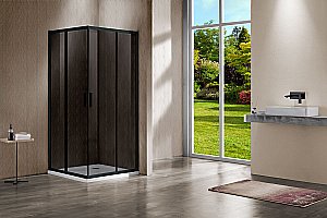 Душевой уголок Vincea GARDA VSS-1G1212CGB 120x120 стекло тонированное/профиль черный купить в интернет-магазине Sanbest