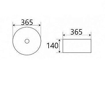 Раковина накладная CeramaLux NC 36,5 C1114 черный мрамор купить в интернет-магазине Sanbest