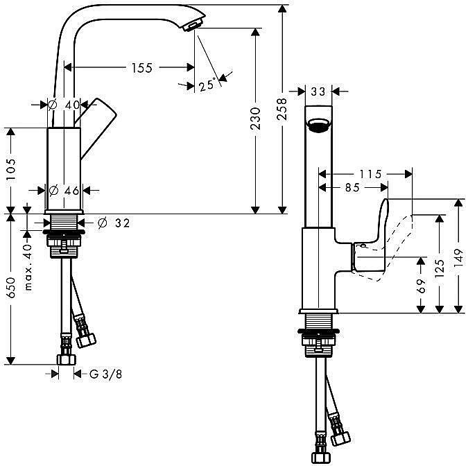 Смеситель для раковины Hansgrohe Metris 31187000 купить в интернет-магазине сантехники Sanbest