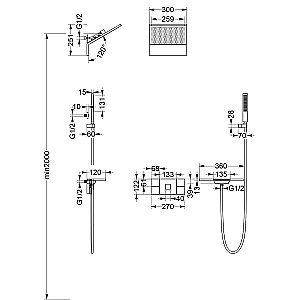 Верхний душ Vincea Futura VSHD-2F11GM вороненая сталь купить в интернет-магазине сантехники Sanbest