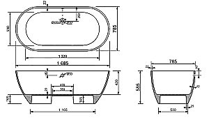 Ванна Taliente Nemi NE16878 168х78,5 белая купить в интернет-магазине Sanbest