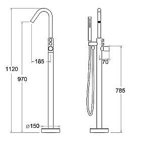 Смеситель для ванны Boch Mann SUV BM10906 хром купить в интернет-магазине сантехники Sanbest