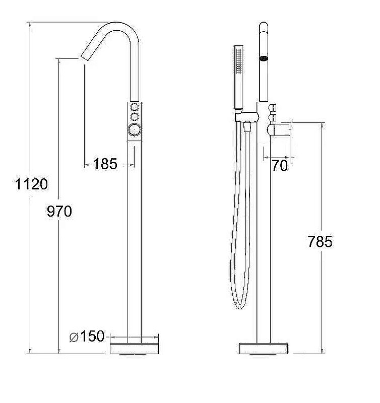 Смеситель для ванны Boch Mann SUV BM10906 хром купить в интернет-магазине сантехники Sanbest