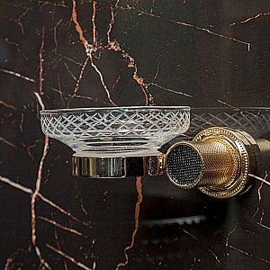 Мыльница Boheme Royal Cristal 10923-G-B золото/Preciosa купить в интернет-магазине сантехники Sanbest