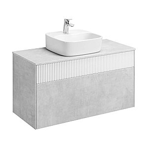 Тумба с раковиной Акватон Марбл 100/Одри Soft 42 слейт/белая матовая для ванной в интернет-магазине Sanbest