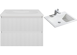 Тумба с раковиной Vincea Welle 60 VMC-2WL600MW/VCB-13600W белая матовая/раковина белая для ванной в интернет-магазине Sanbest