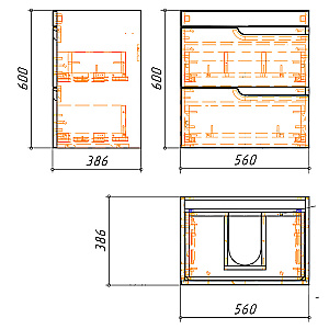 Тумба с раковиной Azario KANTRI 60/2 CS00097248 белая для ванной в интернет-магазине Sanbest