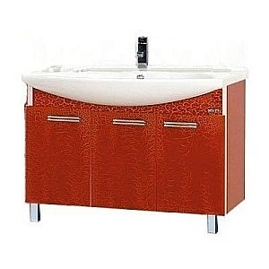 Тумба с раковиной напольная Misty Джулия 105 КРАКОЛЕТ красный для ванной в интернет-магазине Sanbest