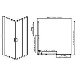 Душевой уголок Aquatek Ария AQ ARI KV 09020BL 90х90 стекло прозрачное/профиль черный купить в интернет-магазине Sanbest