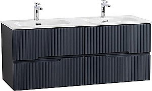 Тумба с раковиной Cezares DUET-N 120 DUET-N-1200-4C-SO-2-GR-P графит для ванной в интернет-магазине Sanbest