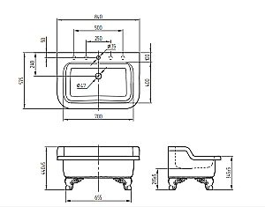 Раковина напольная Migliore Olivia Zampa 84 31205 белая, лапы хром купить в интернет-магазине Sanbest