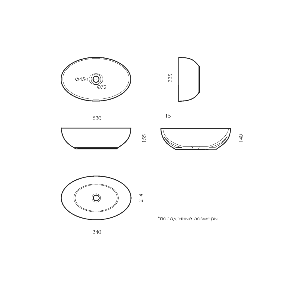 Раковина Sanita Luxe Ringo 53 RNGSLWB01 белая купить в интернет-магазине сантехники Sanbest