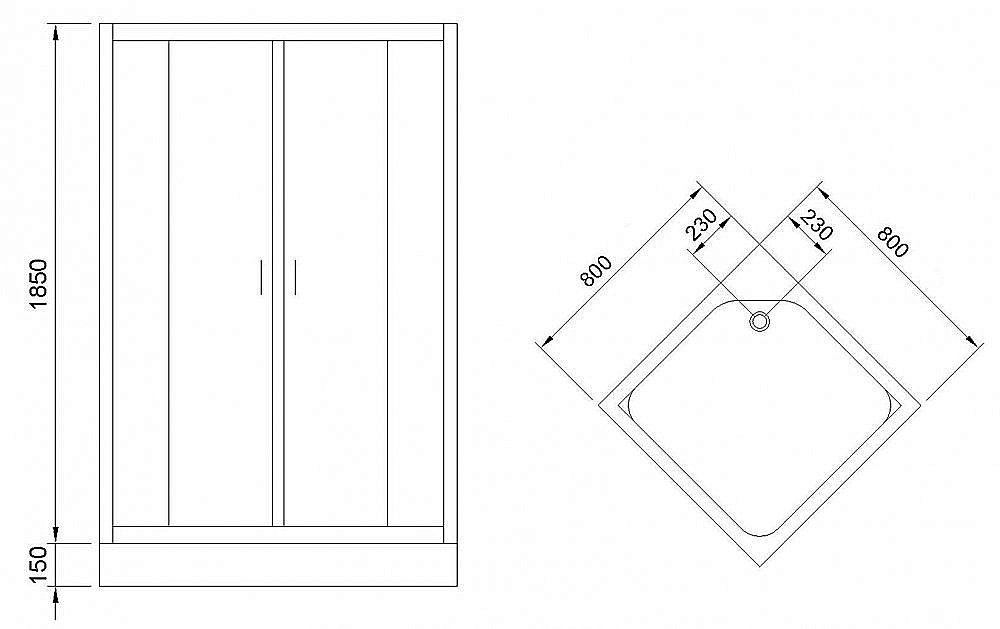 Душевой уголок Royal Bath RB80HP-T 80х80 прозрачный купить в интернет-магазине Sanbest