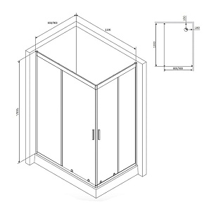 Душевой уголок AM.PM Gem W90G-404-120290-MT 120x90 купить в интернет-магазине Sanbest