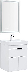 Тумба с раковиной Aquanet Ирис new 50 белый глянец для ванной в интернет-магазине Sanbest