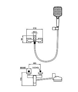 Смеситель для ванны WONZON & WOGHAND FORZA WW-639031-1-BG брашированное золото купить в интернет-магазине сантехники Sanbest