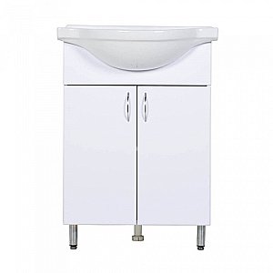 Тумба с раковиной Orange Роса LA-60TUW+RA белая глянец для ванной в интернет-магазине Sanbest