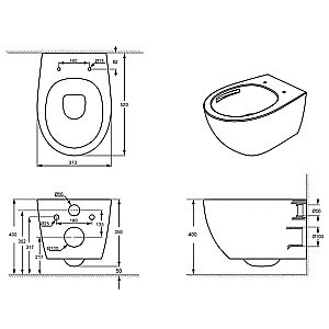 Унитаз подвесной Orange C07-150w смыв торнадо, безободковый, с крышкой микролифт купить в интернет-магазине Sanbest