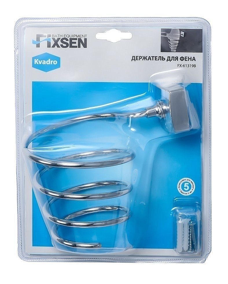 Держатель для фена FIXSEN Kvadro FX-61319B купить в интернет-магазине сантехники Sanbest