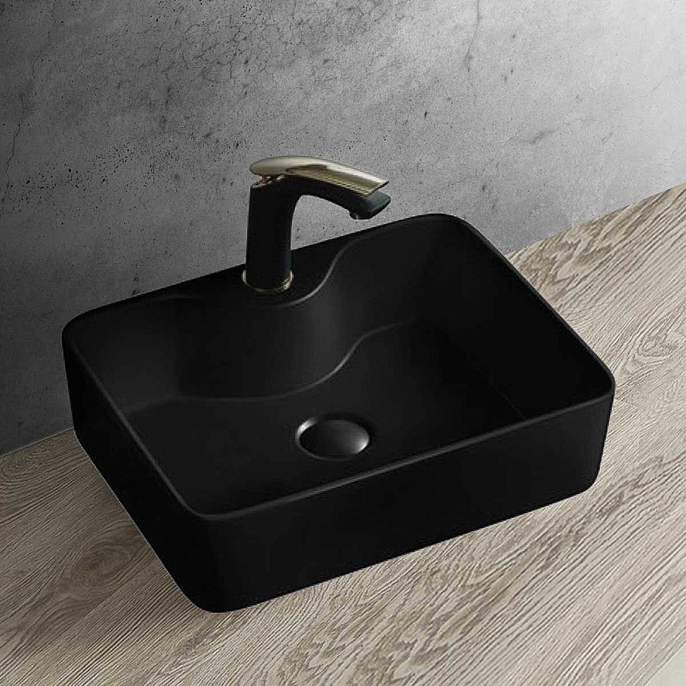 Раковина накладная Vincea 47,5 VBS-127MB черная матовая купить в интернет-магазине Sanbest