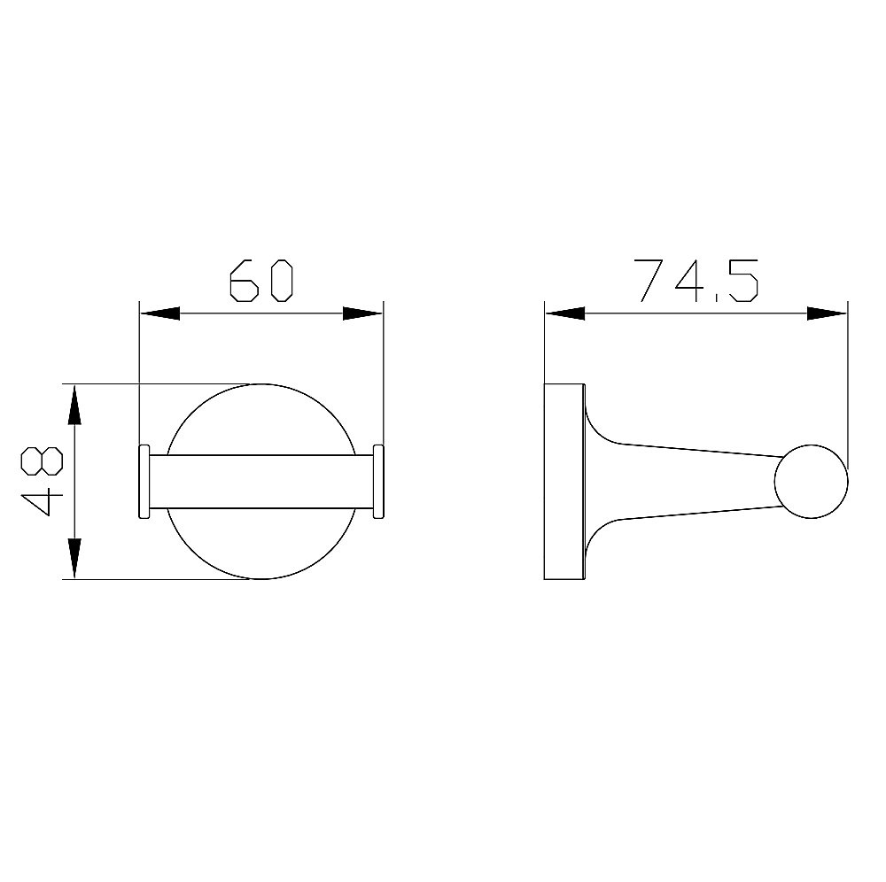 Крючок WONZON & WOGHAND SIMPLE WW-6525-BGM темный графит купить в интернет-магазине сантехники Sanbest