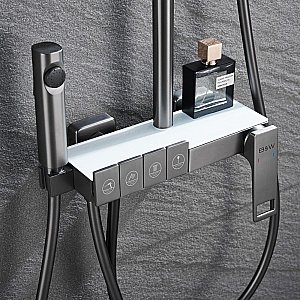 Душевая система Black&White Universe UK5012MG оружейная сталь купить в интернет-магазине сантехники Sanbest