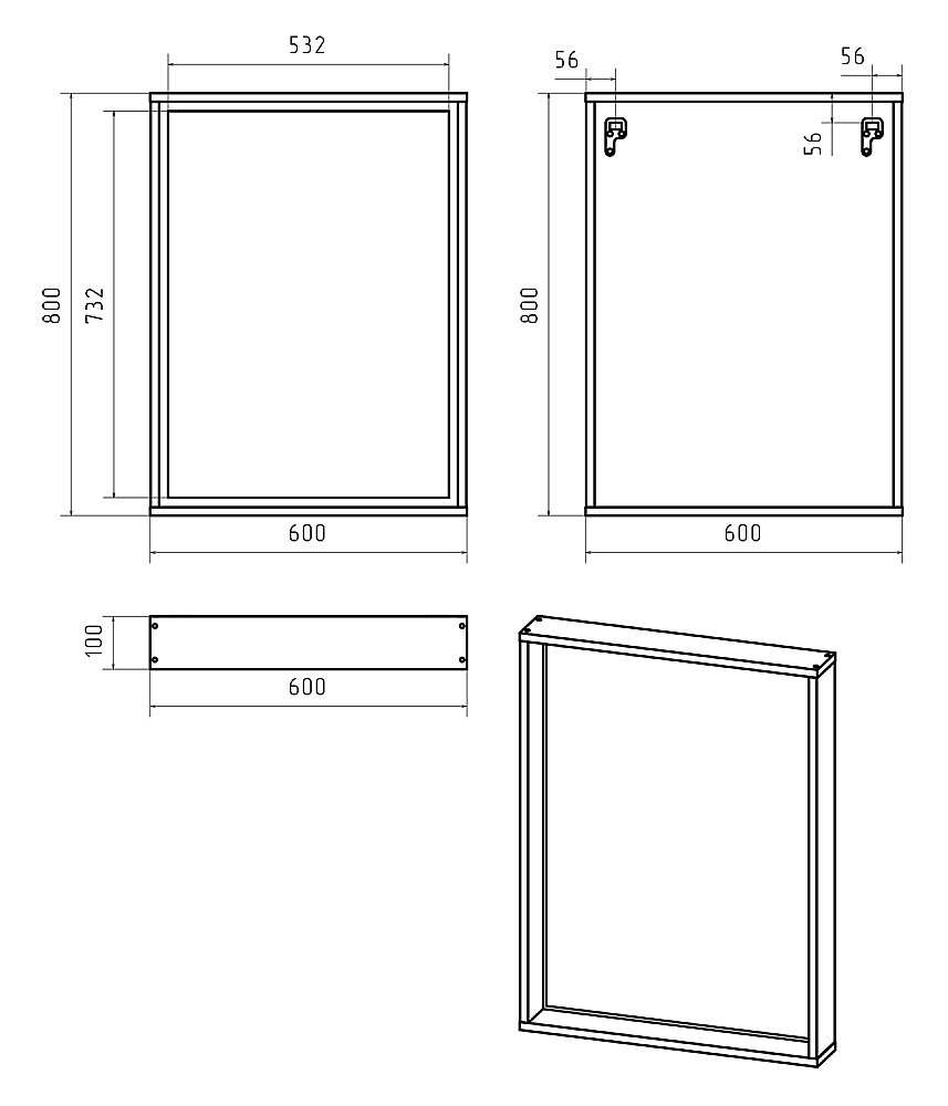 Зеркало с LED-подсветкой Misty DALLAS 60x80 Дуб Галифакс/олово в ванную от интернет-магазине сантехники Sanbest