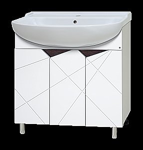Тумба с раковиной Misty Грани - 80 Э-Гра07080-021Пр белый/венге для ванной в интернет-магазине Sanbest