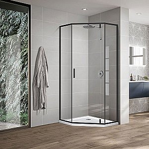 Душевой уголок Vincea Slim-U VSP-2SU900CLB 90x90 стекло прозрачное/профиль черный купить в интернет-магазине Sanbest