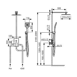 Душевая система Kaiser Sonat 34877-9 черная матовая купить в интернет-магазине сантехники Sanbest