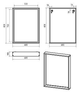 Зеркало с LED-подсветкой Misty DALLAS 60x80 Дуб Галифакс/олово в ванную от интернет-магазине сантехники Sanbest
