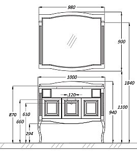 Тумба с раковиной Опадирис Лаура 100 белый/swarovski хром для ванной в интернет-магазине Sanbest