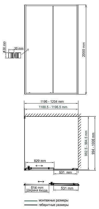 Душевой уголок WasserKRAFT Rhin 44S10 100x120 купить в интернет-магазине Sanbest