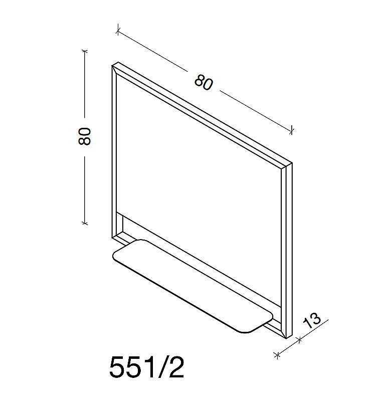 Зеркало Armadi Art Vallessi прямоугольноес полочкой антрацит 80 в ванную от интернет-магазине сантехники Sanbest