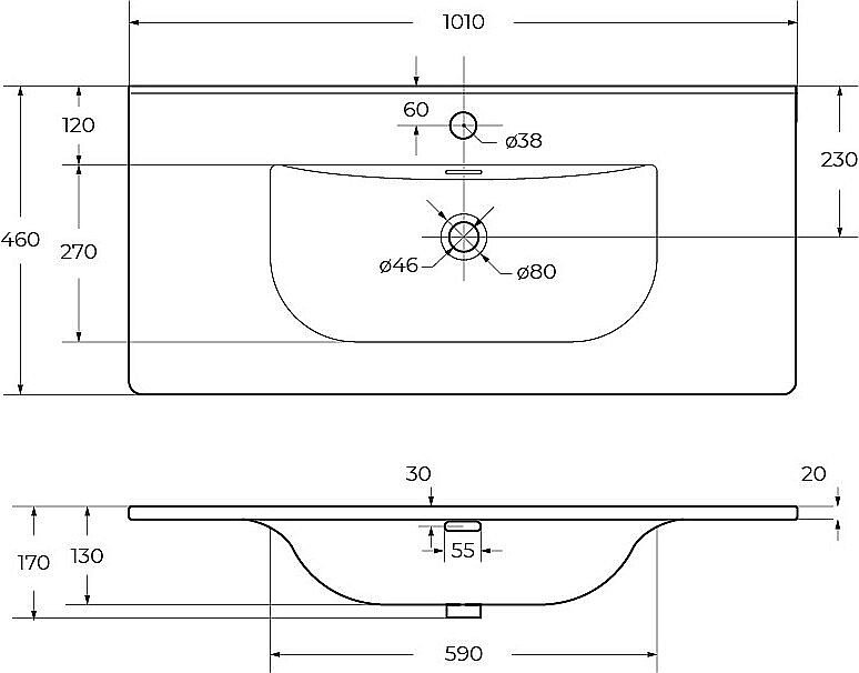 Раковина мебельная BelBagno BB-8099-100 белая купить в интернет-магазине Sanbest