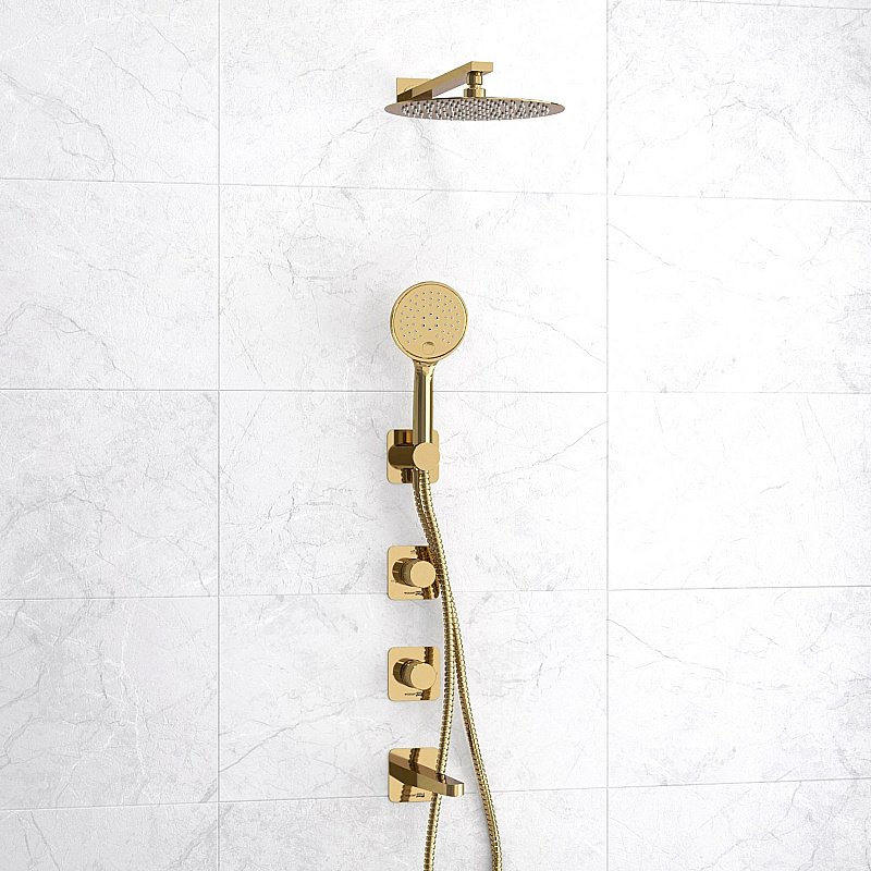 Душевая система WasserKRAFT Ems 7600 SET2847 золото купить в интернет-магазине сантехники Sanbest