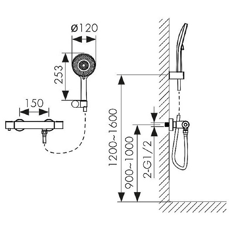 Смеситель для душа Kaiser Serio 05377-3 брашированное золото купить в интернет-магазине сантехники Sanbest