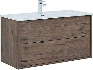 Тумба с раковиной Aquanet Lino 287545 100 (Flat) дуб веллингтон для ванной в интернет-магазине Sanbest