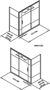 Шторка для ванны Aquanet Practic AE10-B-160H150U-CP + AE10-F-75H150U-CP купить в интернет-магазине Sanbest