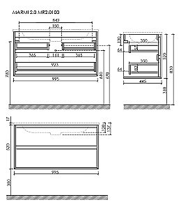 Тумба с раковиной Sancos Marmi 2.0 MR2.0100ECH дуб чарльстон для ванной в интернет-магазине Sanbest