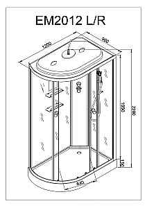Душевая кабина AvaCan EM Серия EM2012 R 120x120 стандартная купить в интернет-магазине Sanbest