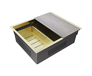 Кухонная мойка Paulmark NEXT-MULTI SINK 58 UNI PM785845-LG светлое золото купить в интернет-магазине сантехники Sanbest