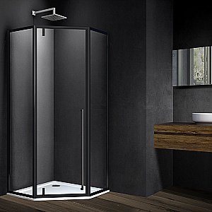 Душевой уголок Vincea PENTA VSP-3P900CLB 90x90 стекло прозрачное/профиль черный купить в интернет-магазине Sanbest